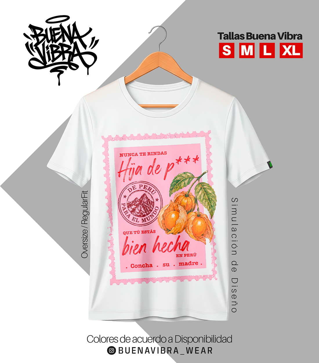HIJA DE P! BIEN HECHA!, Regular Fit Blanco