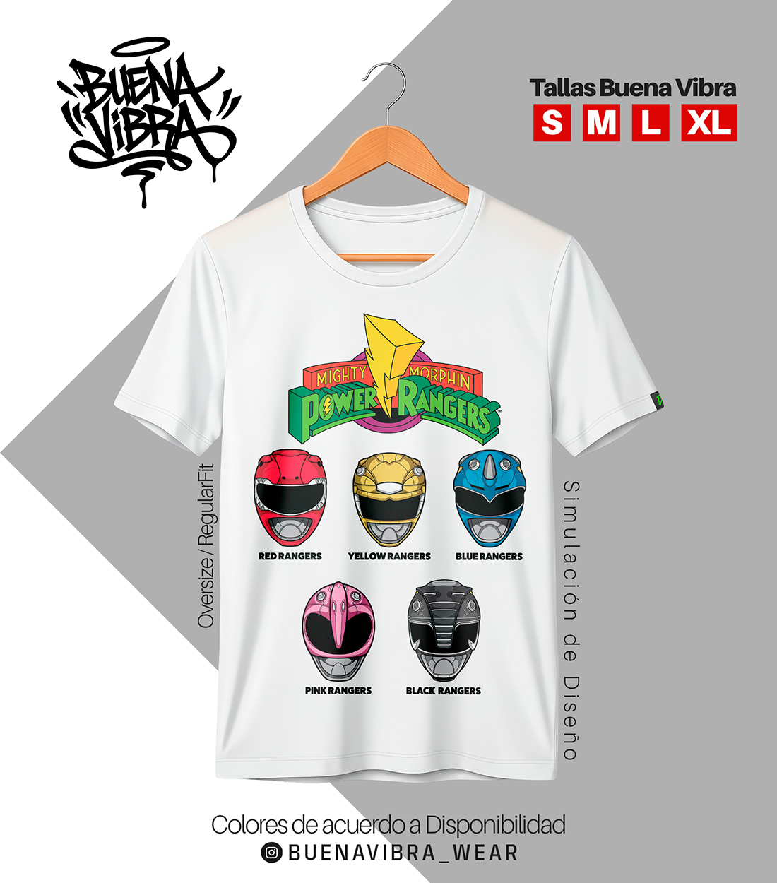 POWER RANGERS, Oversize Blanco