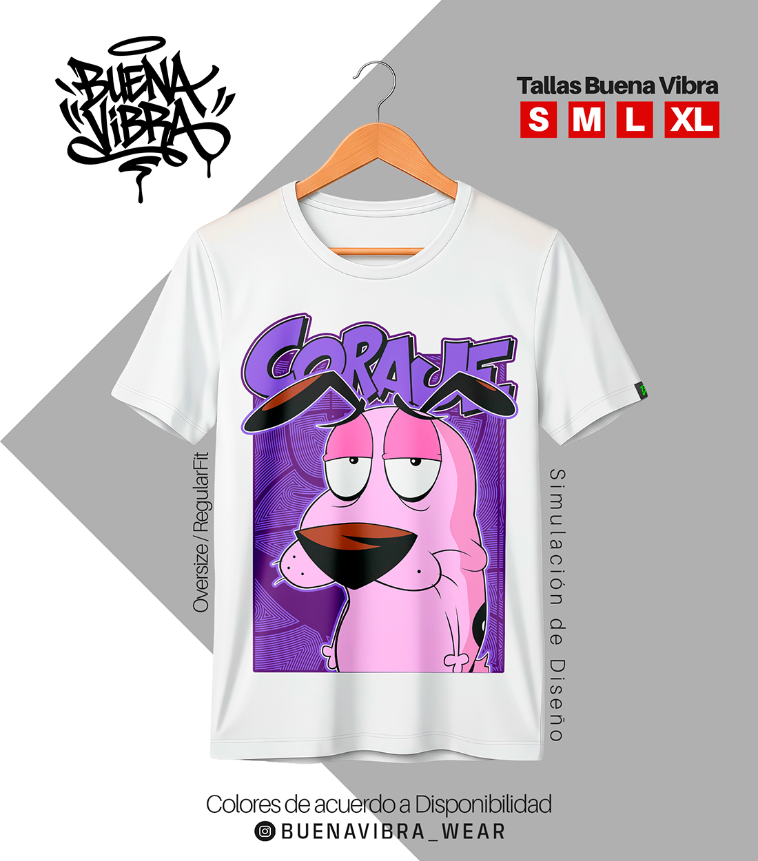 CORAJE EL PERRO COBARDE, Oversize Blanco