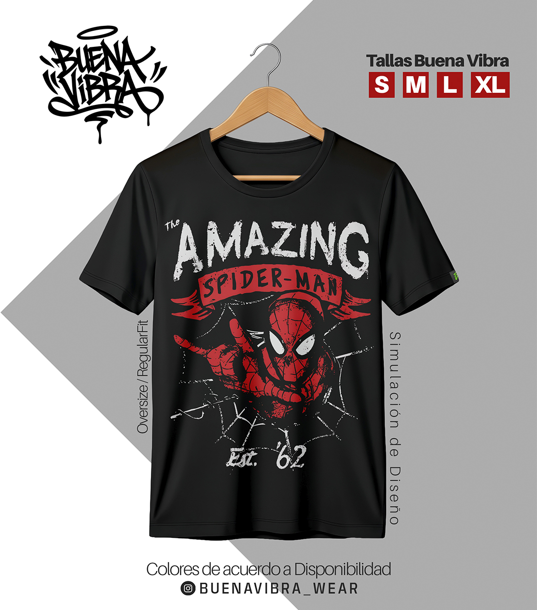 🕷️ AMAZING SPIDER, Regular Fit Aceituna