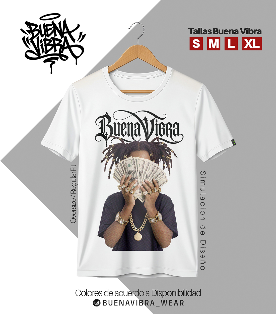 💵 MONEY VIBES, Regular Fit Aceituna