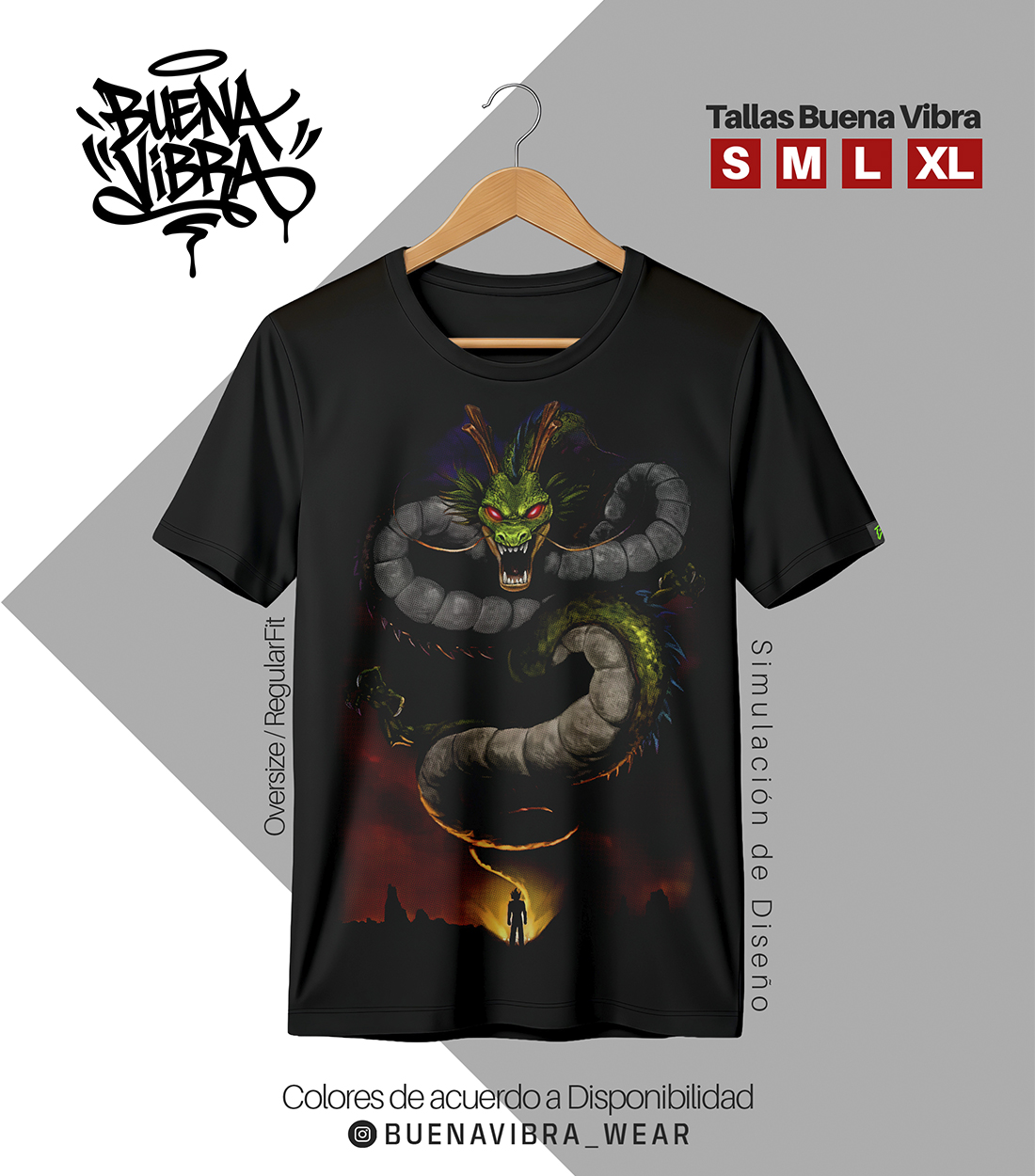 🐉 SHENRON AWAKEN, Oversize Negro